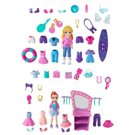 Mattel MTTGBF85 Polly Pocket Sporty & Fashion Outfits & Accessories ...