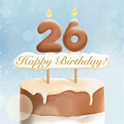 26th Happy Birthday Cake Card – Boomf