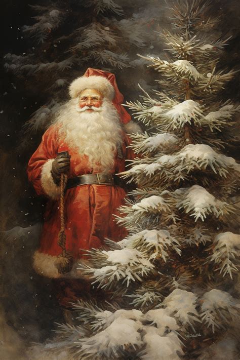 Vintage Santa Greeting Card Free Stock Photo - Public Domain Pictures