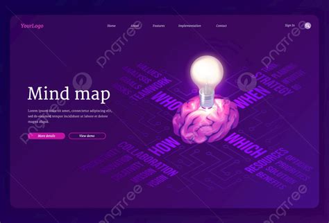 Mind Map Website Brain Icon Banner Template Download on Pngtree
