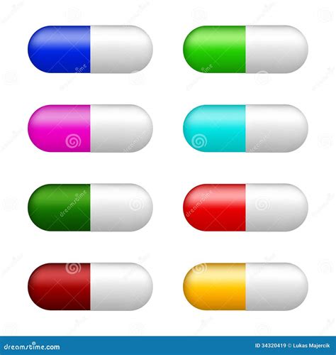 Set Of Color Pills Royalty Free Stock Images - Image: 34320419