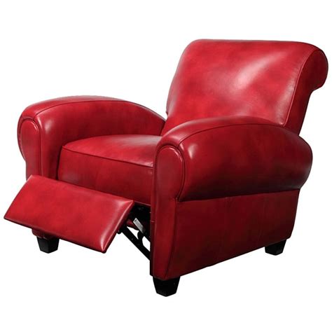 Miguel Red Leather Recliner Club Chair - Free Shipping Today ...