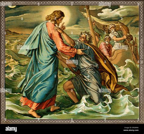 Jesus rebuking Peter's unbelief Stock Photo - Alamy