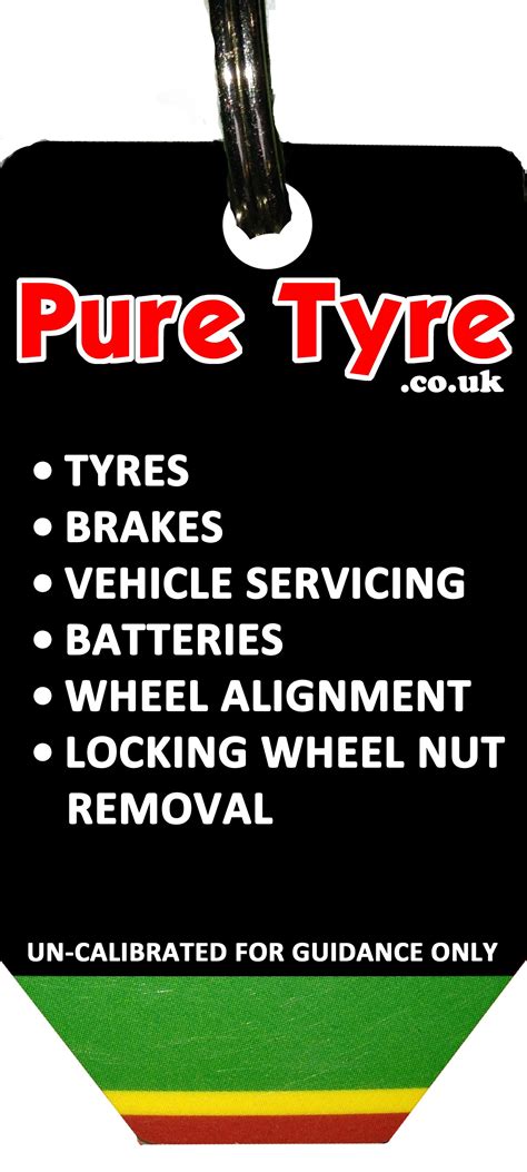 Tyre tread depth gauge keyring back | Pure Tyre 01603 462959