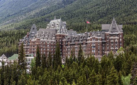 Images Banff park Hotel forest Canada Cities 3840x2400