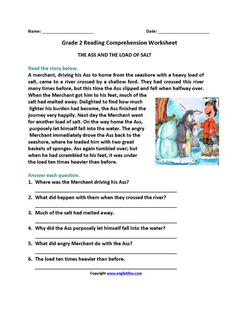 Reading Comprehension Worksheets for 2nd Grade - Printable Worksheet