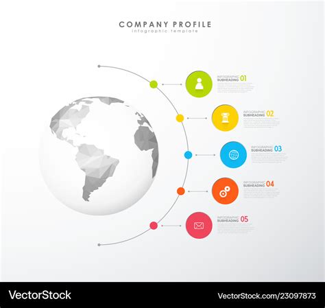 Infographic colorful company profile template Vector Image