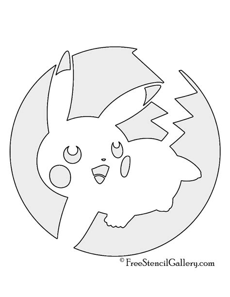 Pokemon - Pikachu Stencil 04 | Free Stencil Gallery