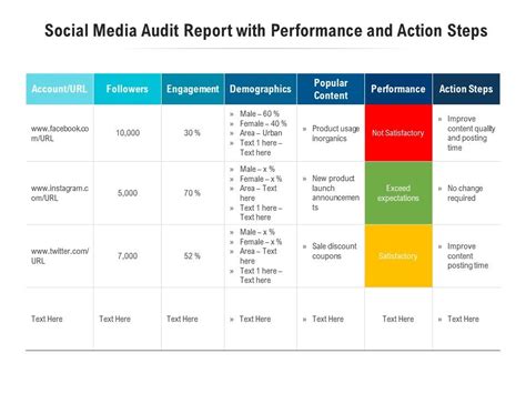 Social Media Audit Report Template