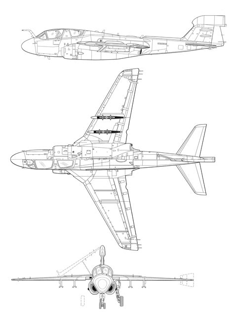 Northrop Grumman EA-6B Prowler Blueprint - Download free blueprint for ...