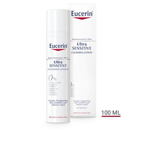 Eucerin UltraSENSITIVE Cleansing Lotion thoroughly and gently cleanses hypersensitive skin and ...