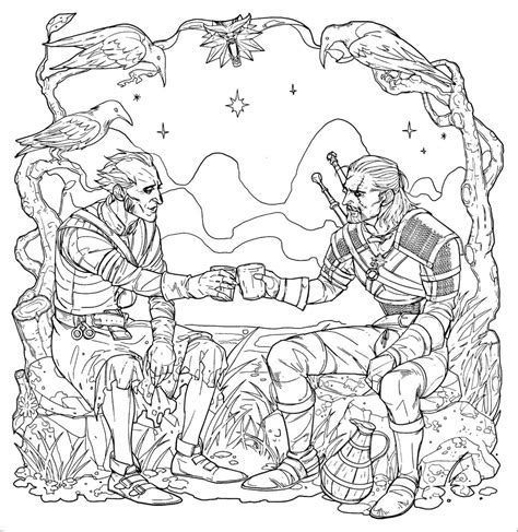 Geralt and His Friend Coloring Page - Free Printable Coloring Pages for ...