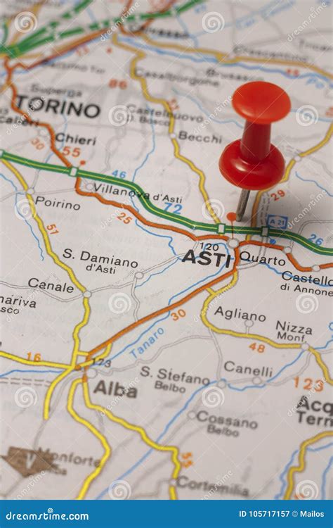 Asti Pinned on a Map of Italy Stock Image - Image of cartography, countries: 105717157