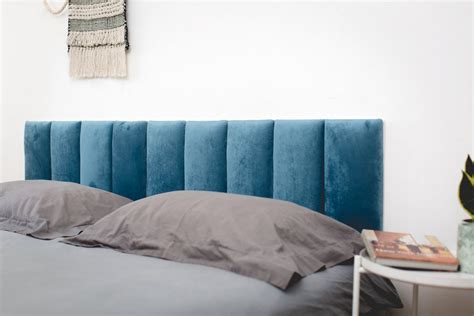 Blue VELVET Wall Headboard Velvet Cushions Headboard Decor - Etsy