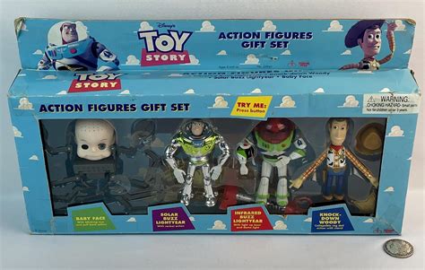 Lot - 1995 First Generation Toy Story Action Figures Gift Set (Woody, Solar Buzz, Infrared Buzz ...