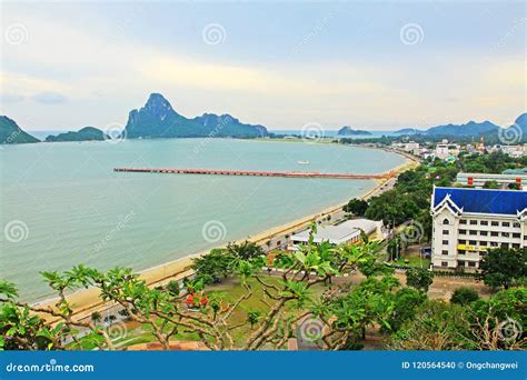 Prachuap Khiri Khan Seaside and Wharf, Thailand Editorial Image - Image ...