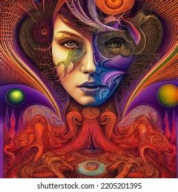 Psychedelic Third Eye Art Sacred Geometry Stock Illustration 2205156907 ...