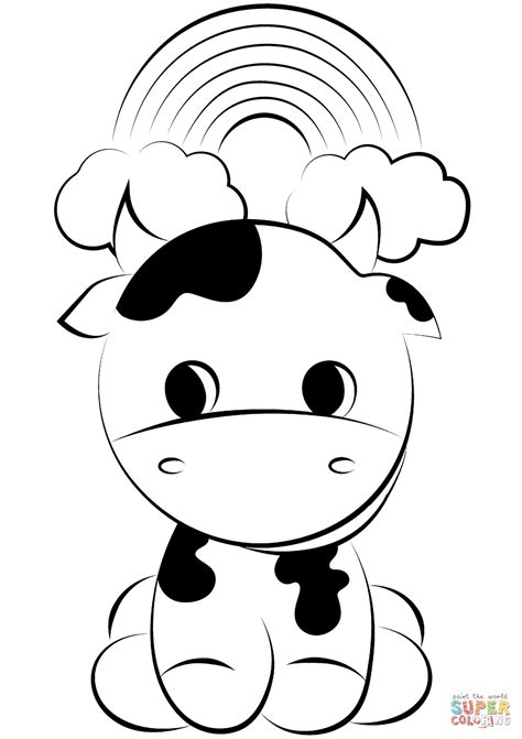 Cute Baby Cow coloring page | Free Printable Coloring Pages