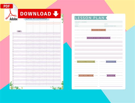 Printable Teacher Planner Templates - Download PDF