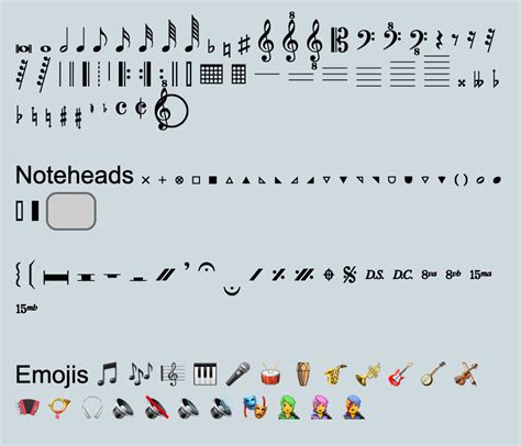 Music Text Symbols, Emojis, Unicode Characters - Copy Paste Dump ...