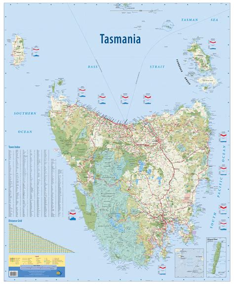 Tasmania Hema State Laminated, Buy Wall Map of Tasmania - Mapworld