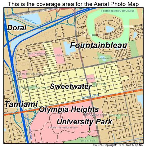 Aerial Photography Map of Sweetwater, FL Florida