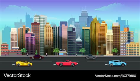 City game background 2d application design Vector Image