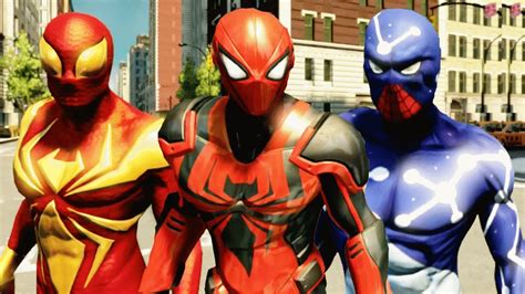 The Amazing Spider Man 2 - All DLC Suits & Showcasing with gameplay! - YouTube