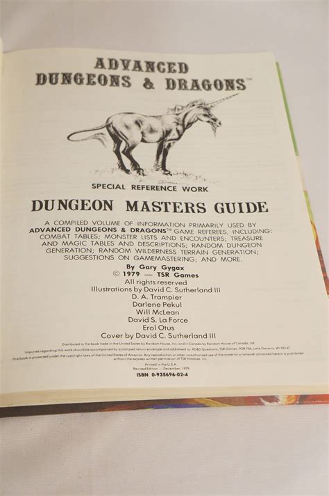 Dungeons and Dragons 1979 First Edition The Dungeons Master's Guide ...