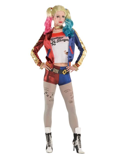 Harley Quinn Ladies Fancy Dress Halloween Suicide Squad Womens Villain Costume | eBay