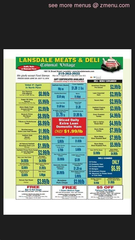 Online Menu of Lansdale Meats and Deli Restaurant, Lansdale ...