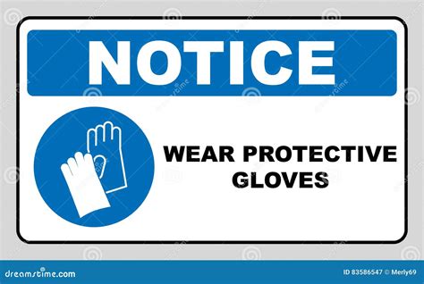 Wear Gloves - Safety Sign, Warning Sign Stock Vector - Illustration of ...