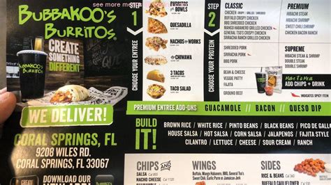 Online Menu of Bubbakoo's Burritos Restaurant, Coral Springs, Florida ...