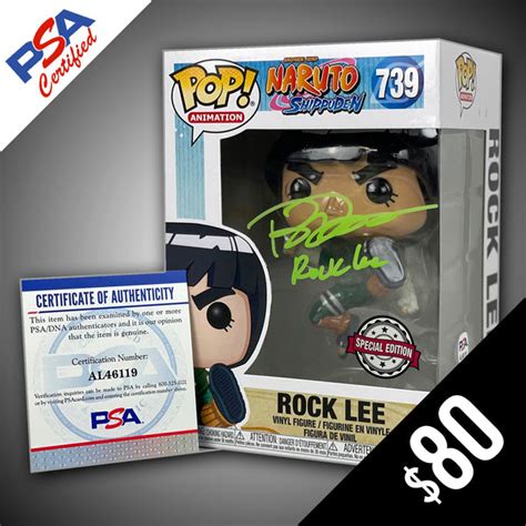 Funko Pop! Naruto: Rock Lee SIGNED by Brian Donovan (PSA Certified ...