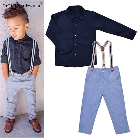 Baby Boy Suspender Outfits Kids Formal Clothes Set Boys Gentleman ...