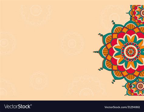 Background template with mandala pattern design Vector Image