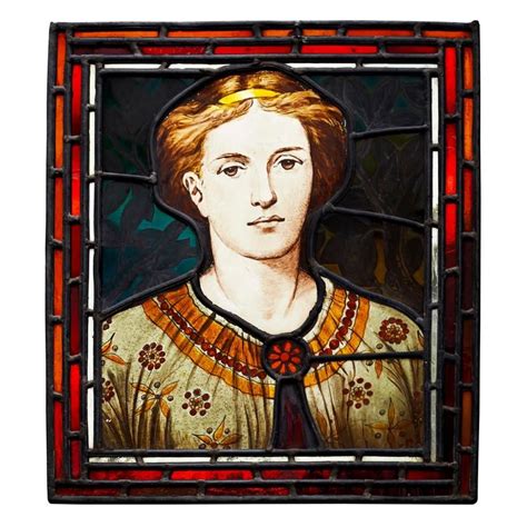 DANIEL COTTIER (1838–1891) AESTHETIC MOVEMENT STAINED, PAINTED AND LEADED GLASS PANEL, CIRCA ...