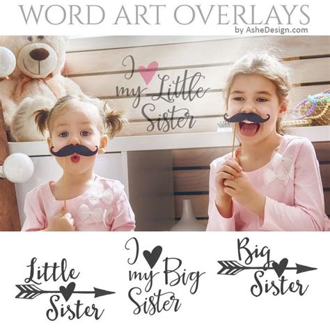 Sister Word Art Quotes Photo Overlays for Scrapbooking BIG - Etsy