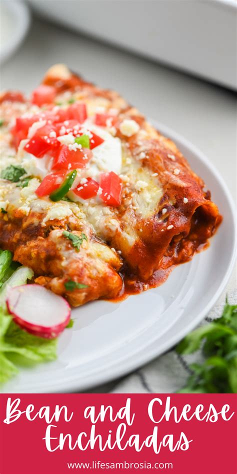 Bean and Cheese Enchiladas Recipe | Life's Ambrosia