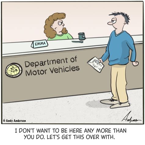 Cartoon/Meme about the DMV (Department of Motor Vehicles) – Andy Anderson Cartoons