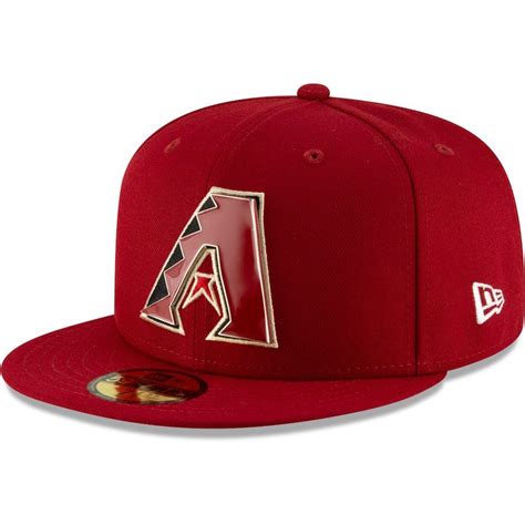 Men's Arizona Diamondbacks New Era Red Metal & Thread 59FIFTY Fitted ...