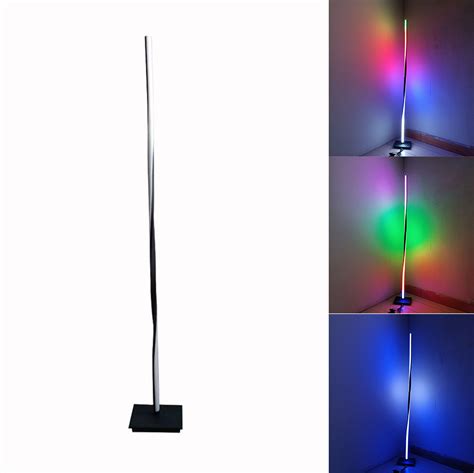 RGB LED Corner Floor Lamp With Remote Control Twisted Deisgn