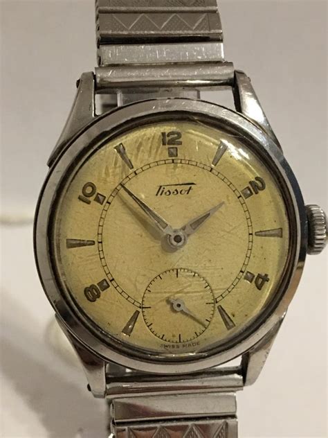 Vintage 1940s Tissot Stainless Steel Watch at 1stDibs