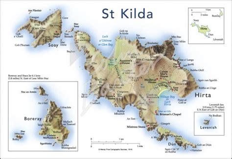 Map of St Kilda Postcard (H Std CB) - Colin Baxter Photography