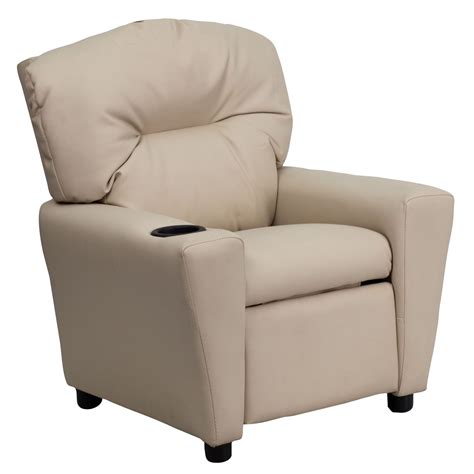 Beige Kids Recliner with Cup Holder from Renegade | Coleman Furniture