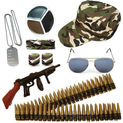 ARMY FANCY DRESS MILITARY CAMO ACCESSORIES MENS LADIES COSTUME STAG HEN ...