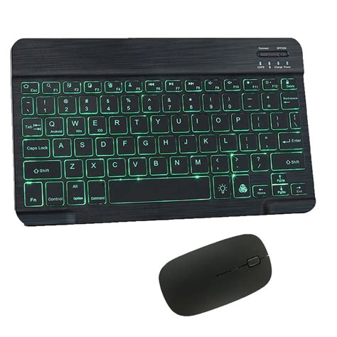 Mini Wireless Keyboard and Mouse for IOS Android Tablet for IPad 10.5 Mini Wireless Backlit ...