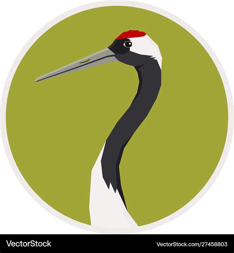 Birds collection red-crowned crane Royalty Free Vector Image