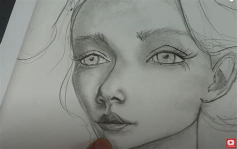 EASY Pencil Shading Techniques on a Whimsical 3/4 Face!! - KAREN CAMPBELL, ARTIST