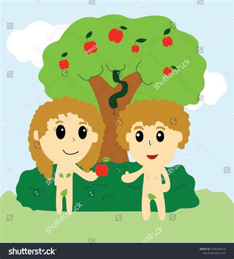 Bible Story Adam Eve Garden Eden Stock Vector (Royalty Free) 1078343618 | Shutterstock